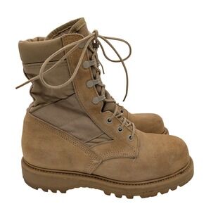 UFCW US Military Combat Boots Mondo PT Mens Tan Suede Leather Vibram Sole 6.5 R